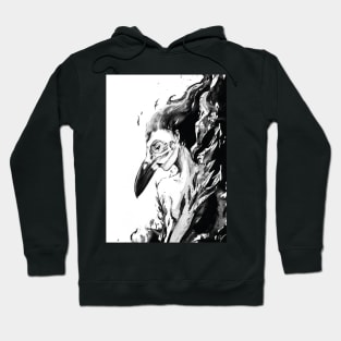 Raven Girl - Black Magic Skull Ink Painting Hoodie